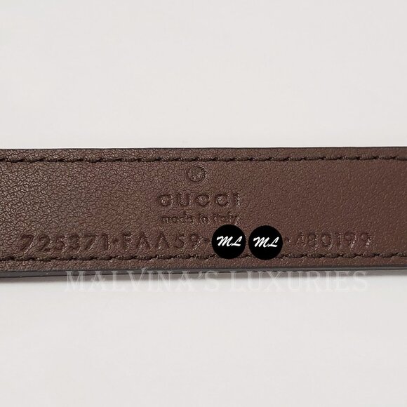 GUCCI BELT GG SUPREME CANVAS STRAWBERRY ENAMEL BUCKLE w DOUBLE G sz 100 / 40 - Picture 12 of 12